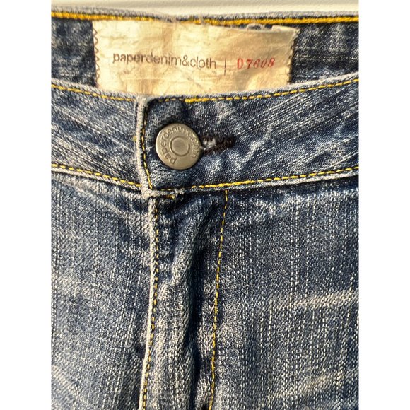 Paper Denim & Cloth Distressed Washed Blue Flare Jeans - Picture 2 of 5